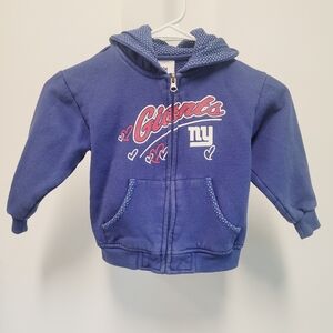New York NY Giants NFL Football Hoodie Girls Zip Hooded Sweatshirt KIDS Sz 3T